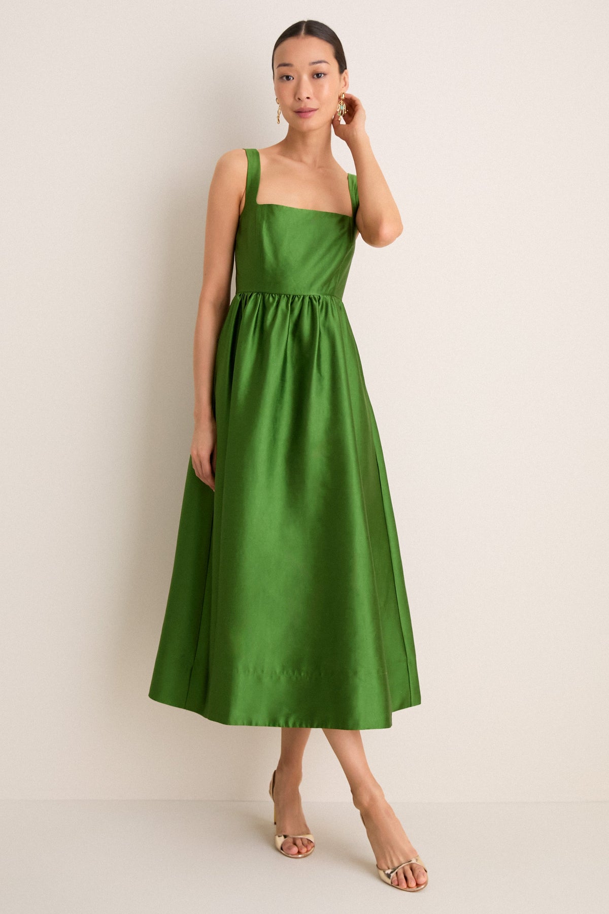 Green Dupioni Esme Dress