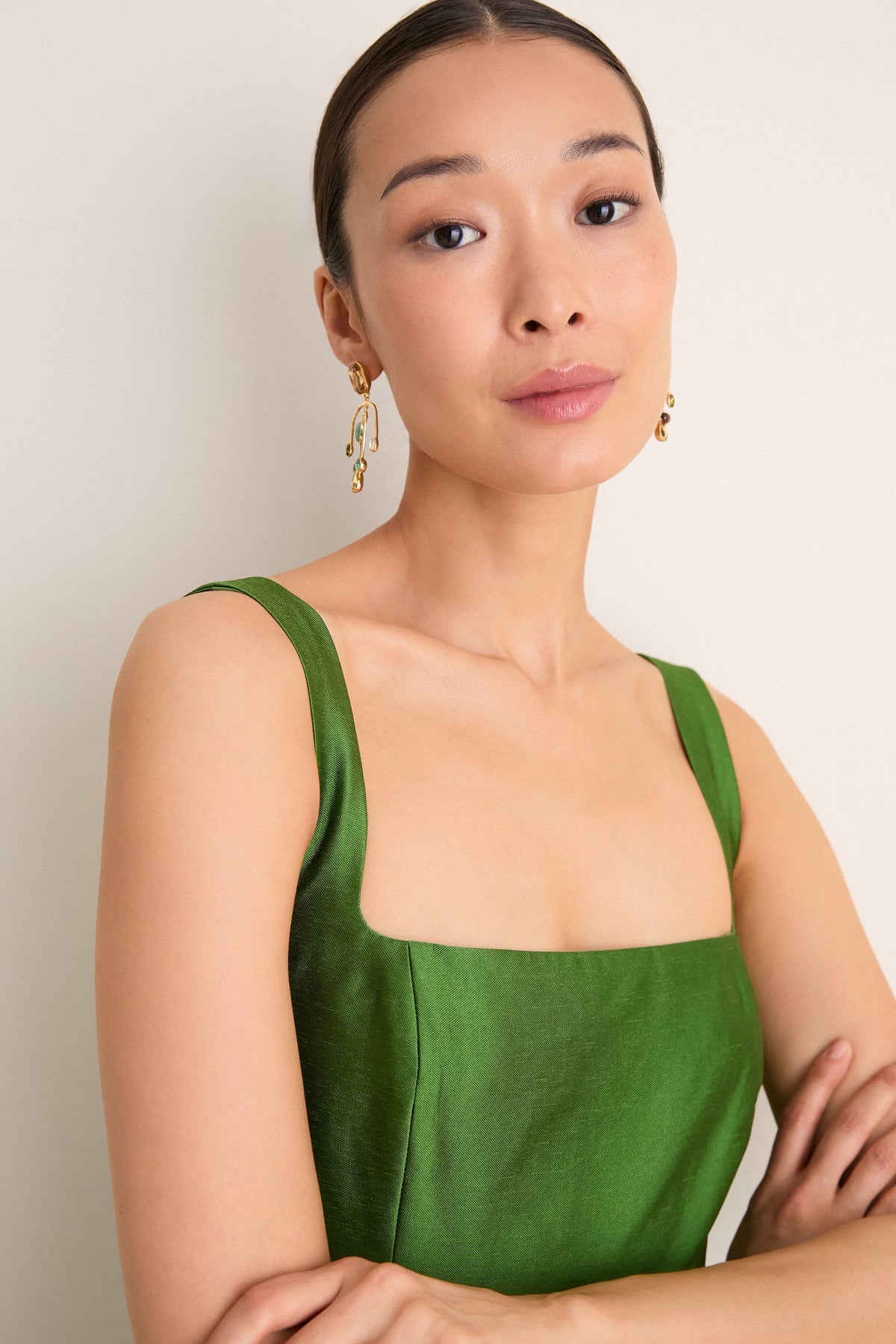 Green Dupioni Esme Dress