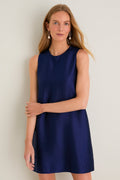 Navy Dupioni Marlowe Dress