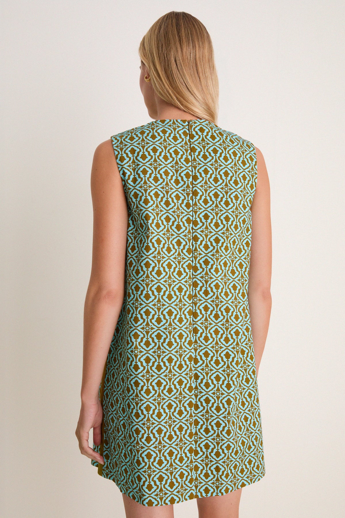 Turquoise & Brown Geo Bitsy Mini Dress