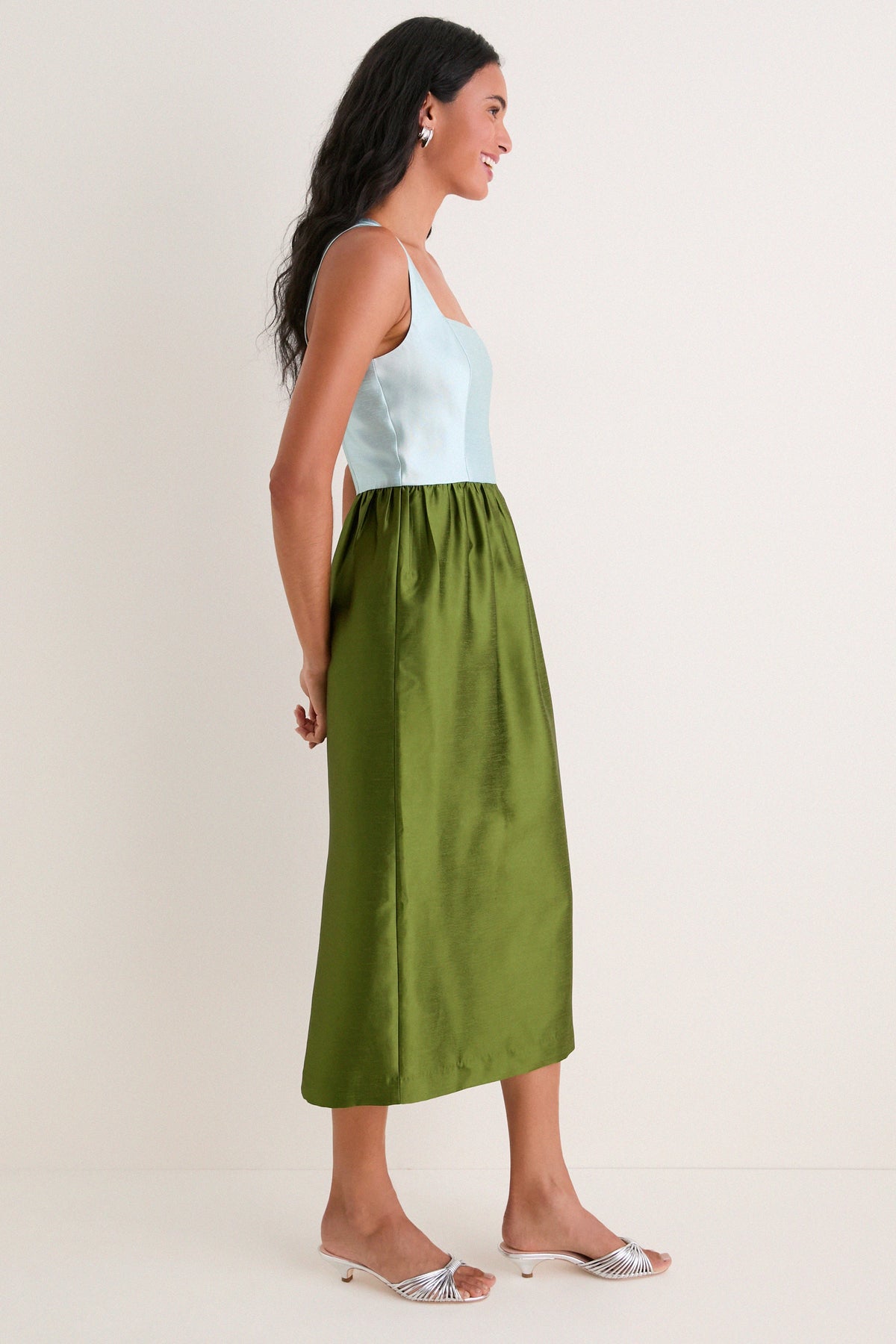 Colorblock Dupioni Brigitte Dress