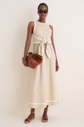 Sand Ric Rac Tie Brocks Dress