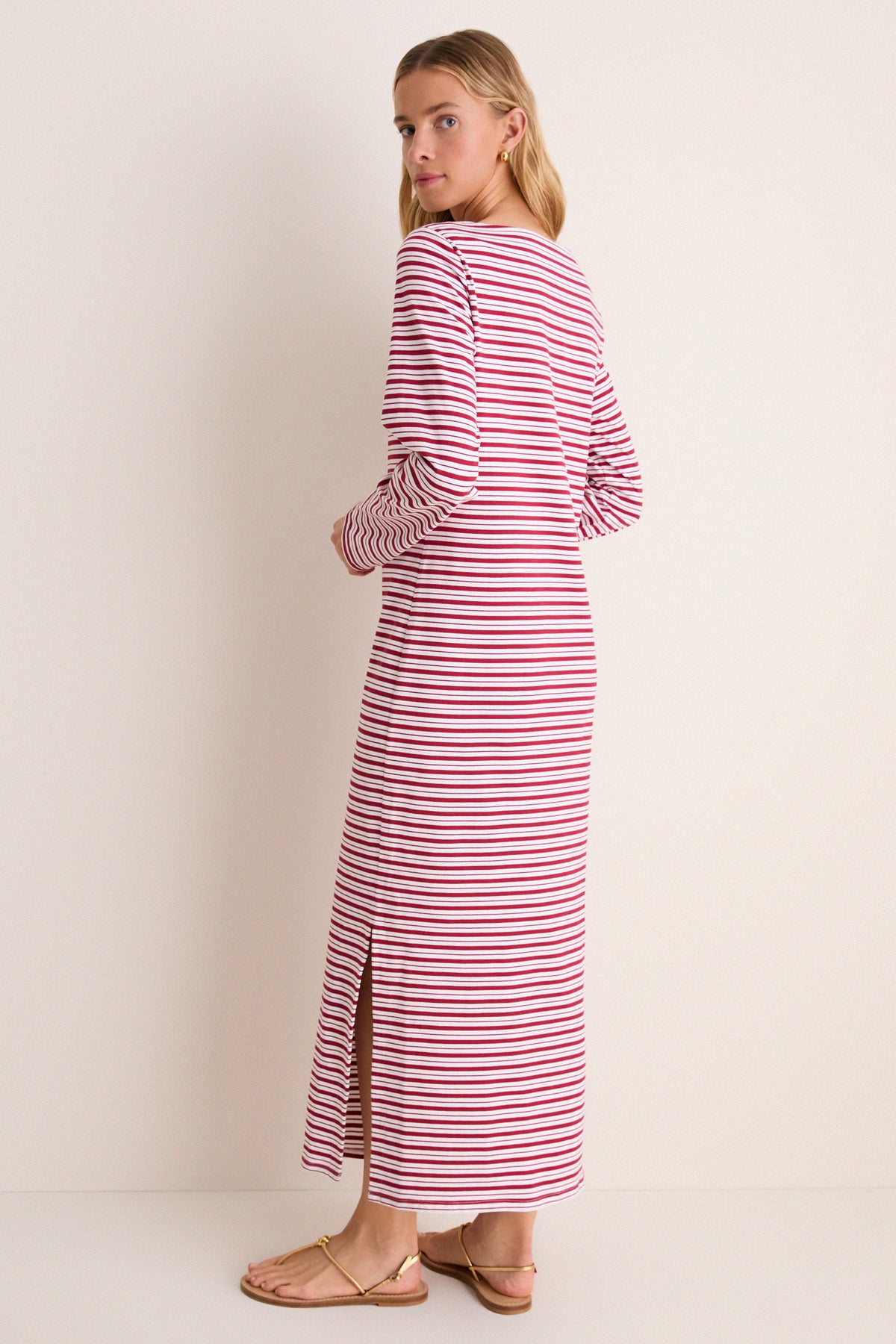 Red Stripe Boatneck Tuzzi Dress