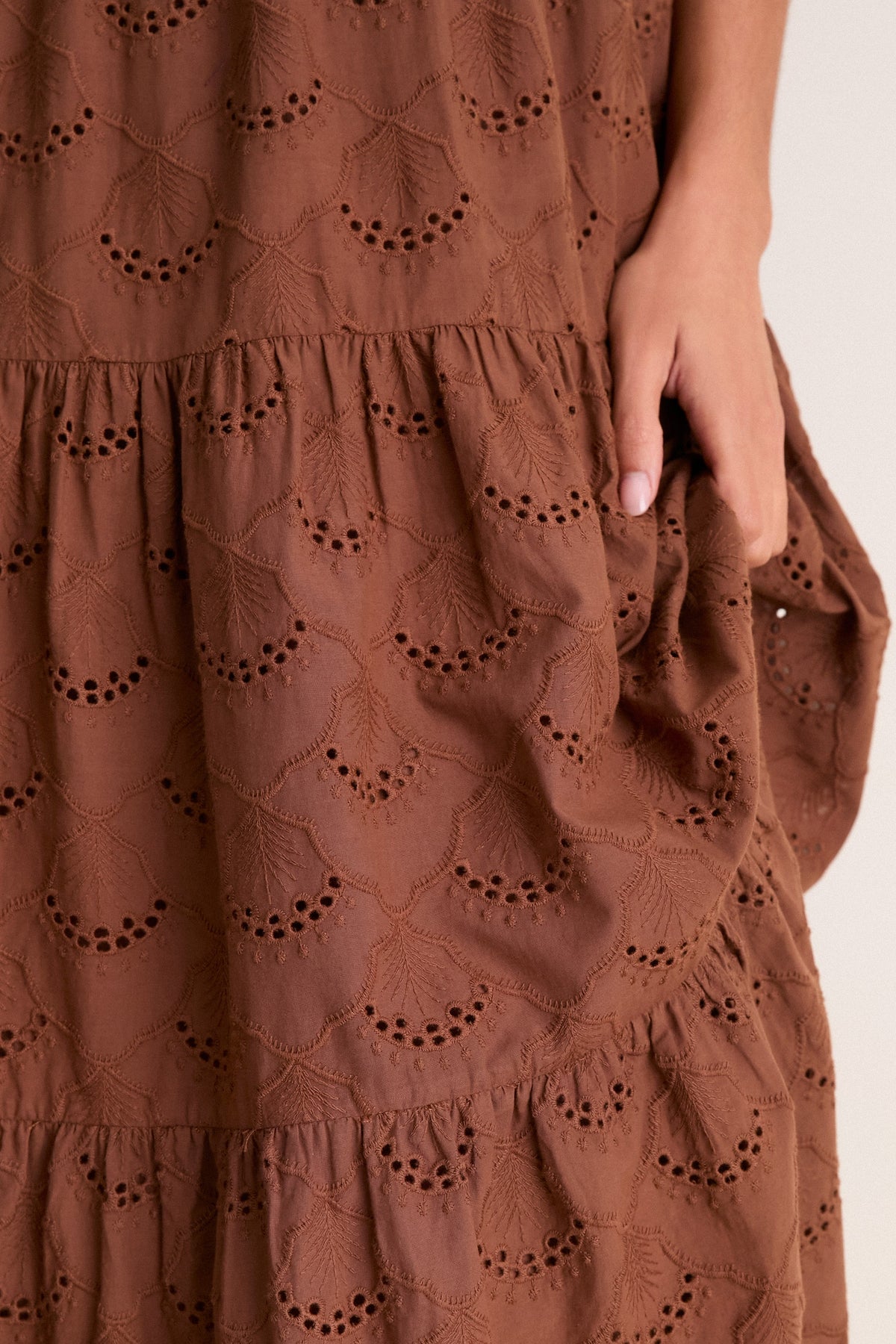 Chocolate Eyelet Bennett Midi Dress