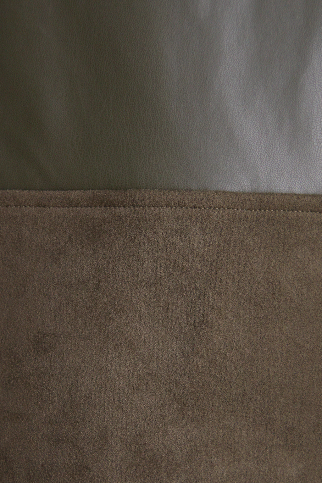 Olive Suede & Leather Mixed Media Martie Mini Dress