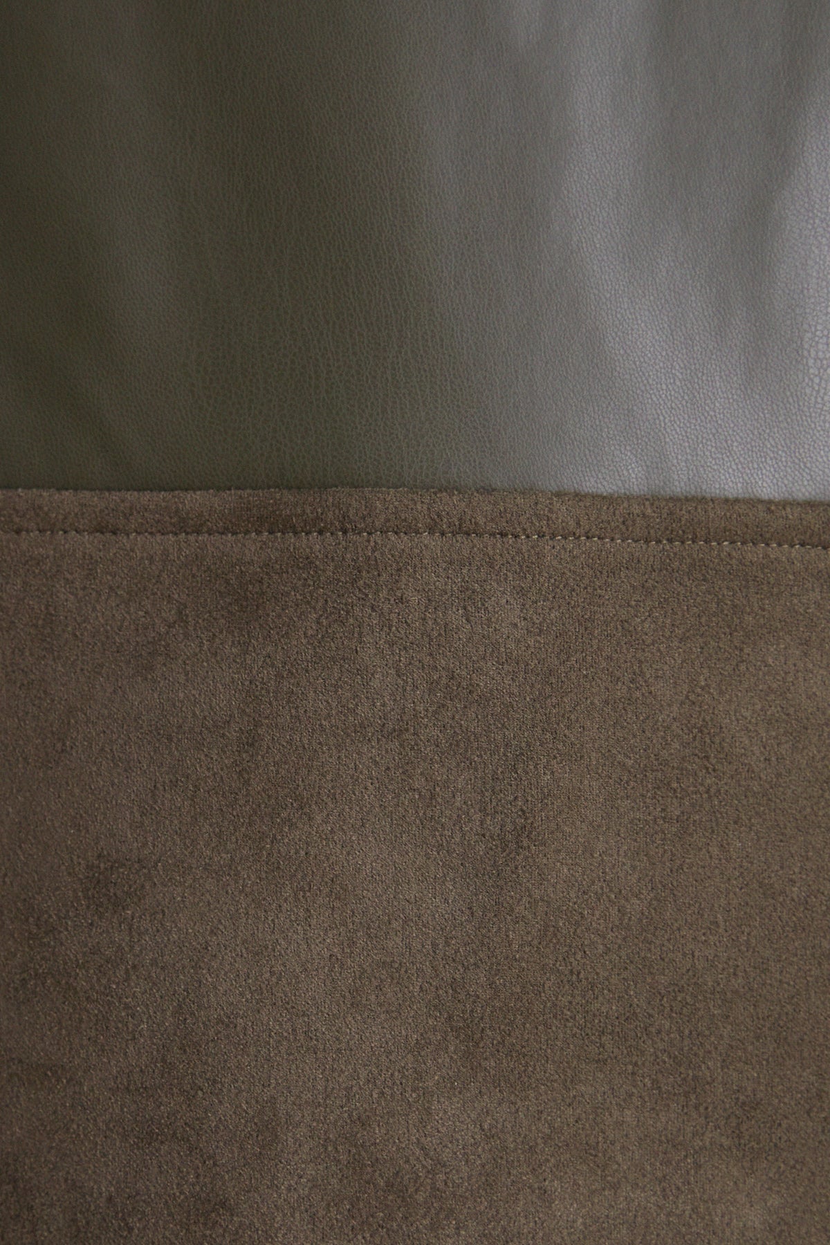 Olive Suede & Leather Mixed Media Martie Mini Dress
