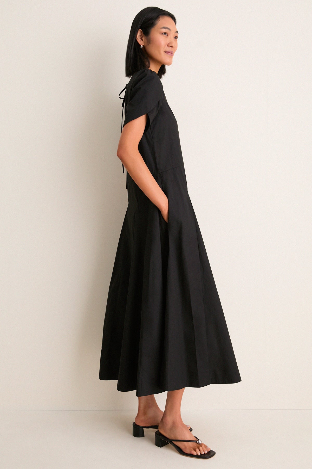Black Puff Sleeve Lindy Maxi Dress