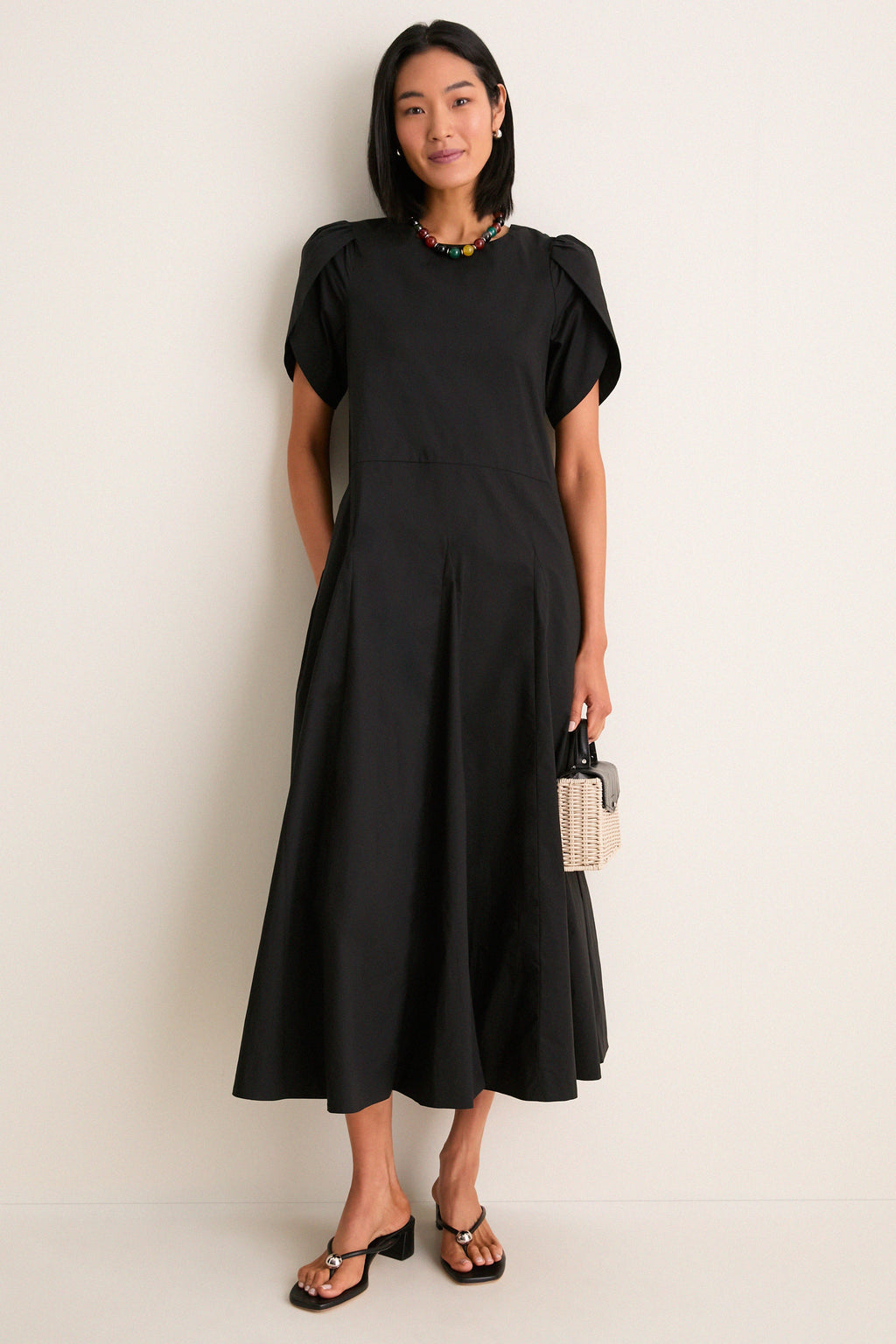 Black Puff Sleeve Lindy Maxi Dress