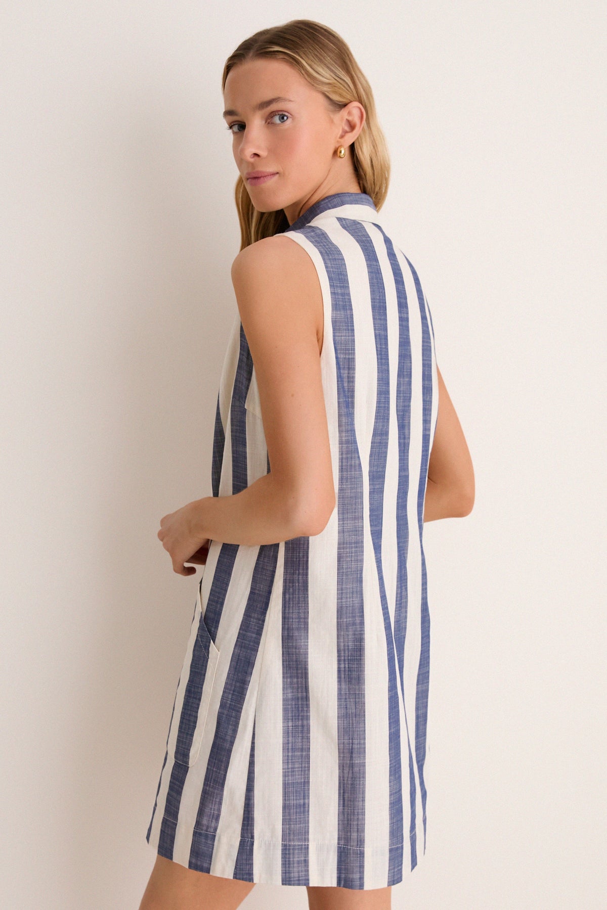 Villa Stripe Cotton Celio Shirt Dress