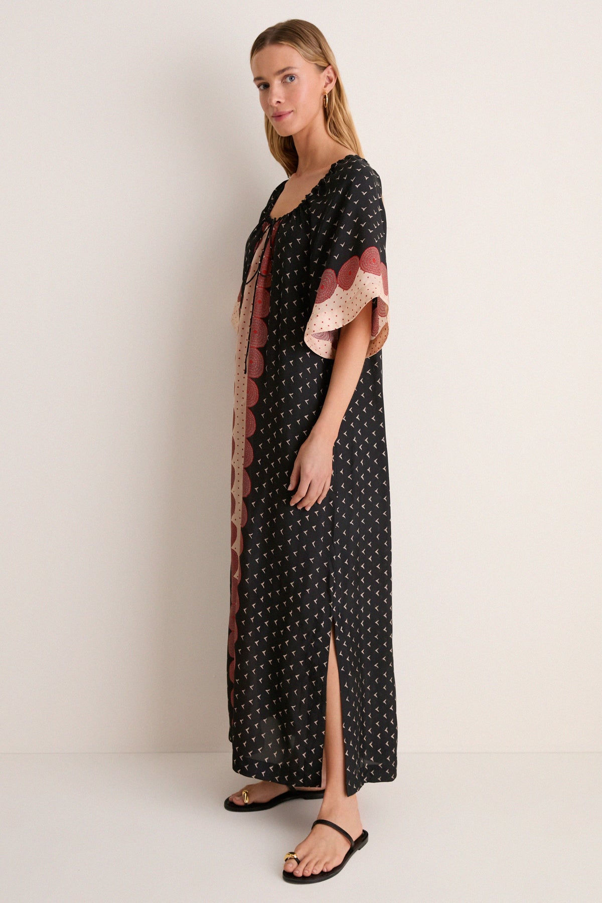 Tuscan Sun Cupro Short Sleeve Claudine  Dress