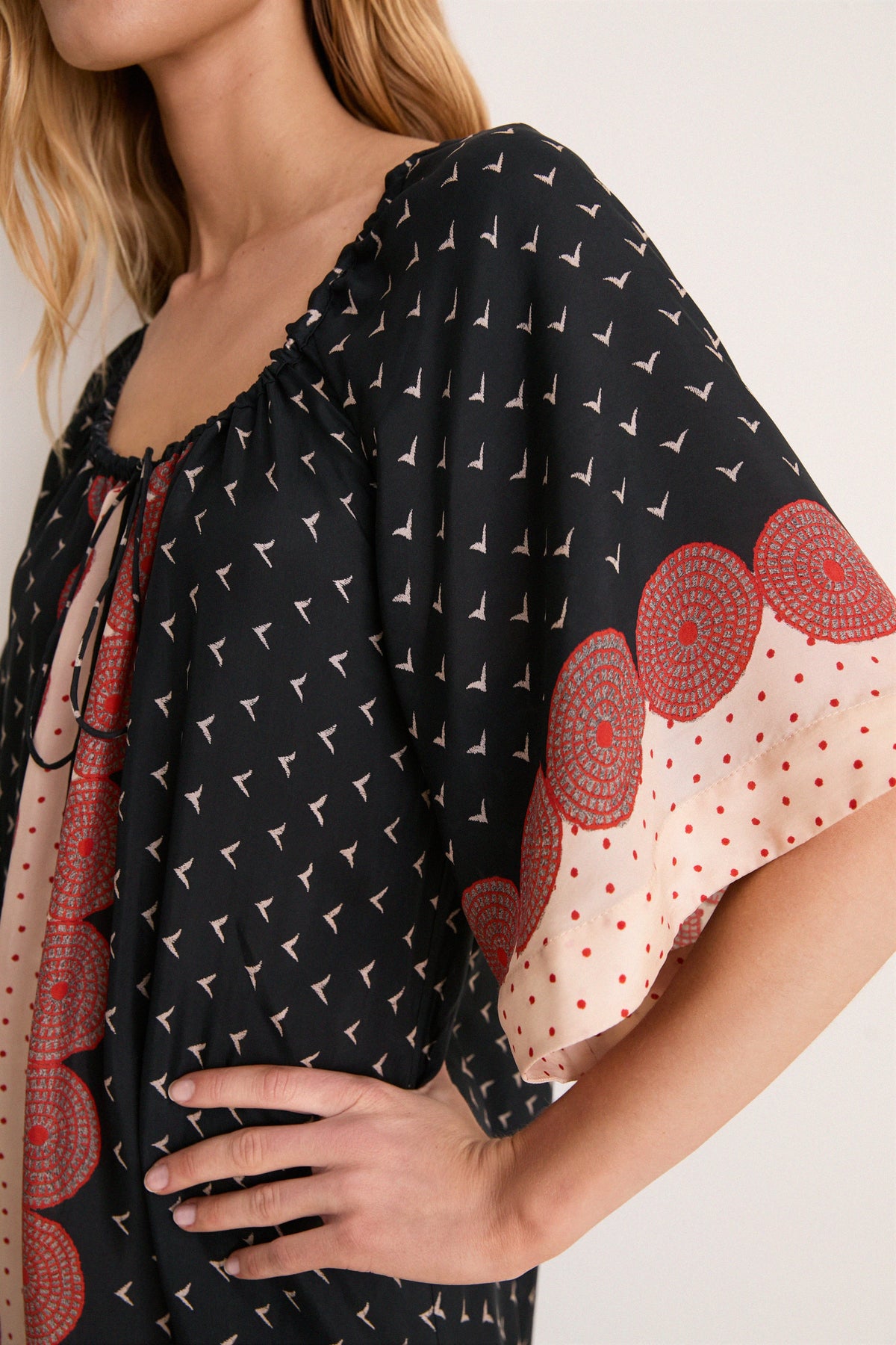Tuscan Sun Cupro Short Sleeve Claudine  Dress