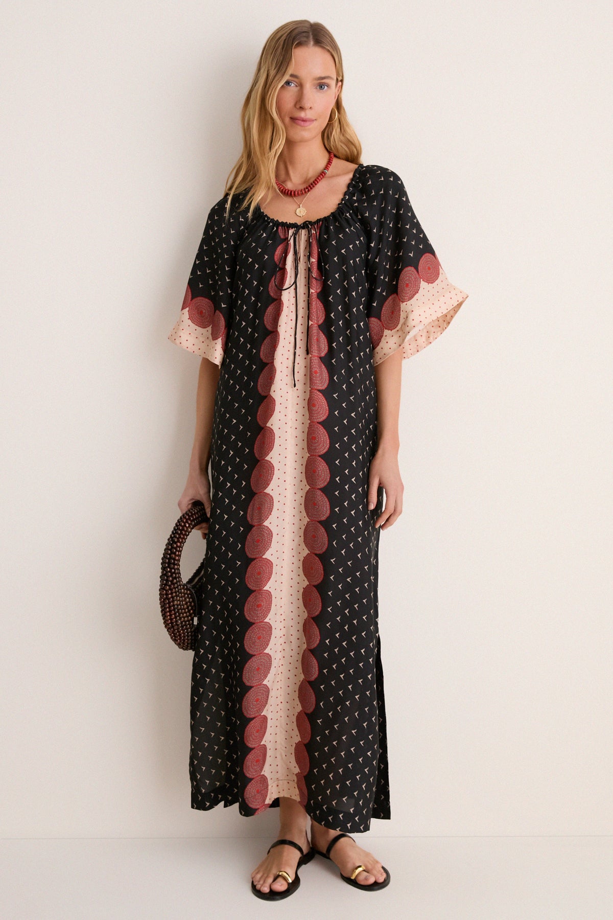Tuscan Sun Cupro Short Sleeve Claudine  Dress