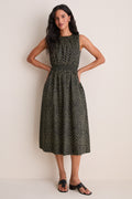 Black Ditsy Floral Walker Tank Dress
