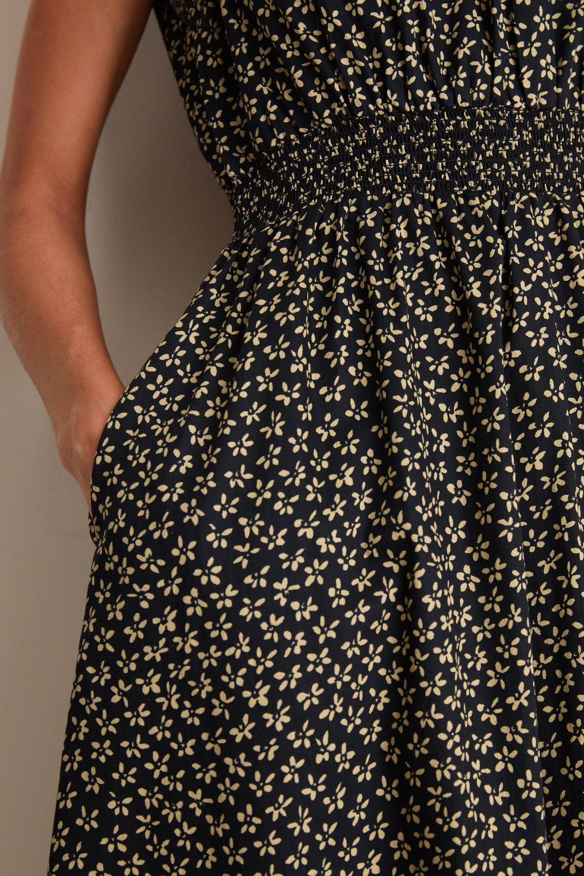 Black Ditsy Floral Walker Tank Dress