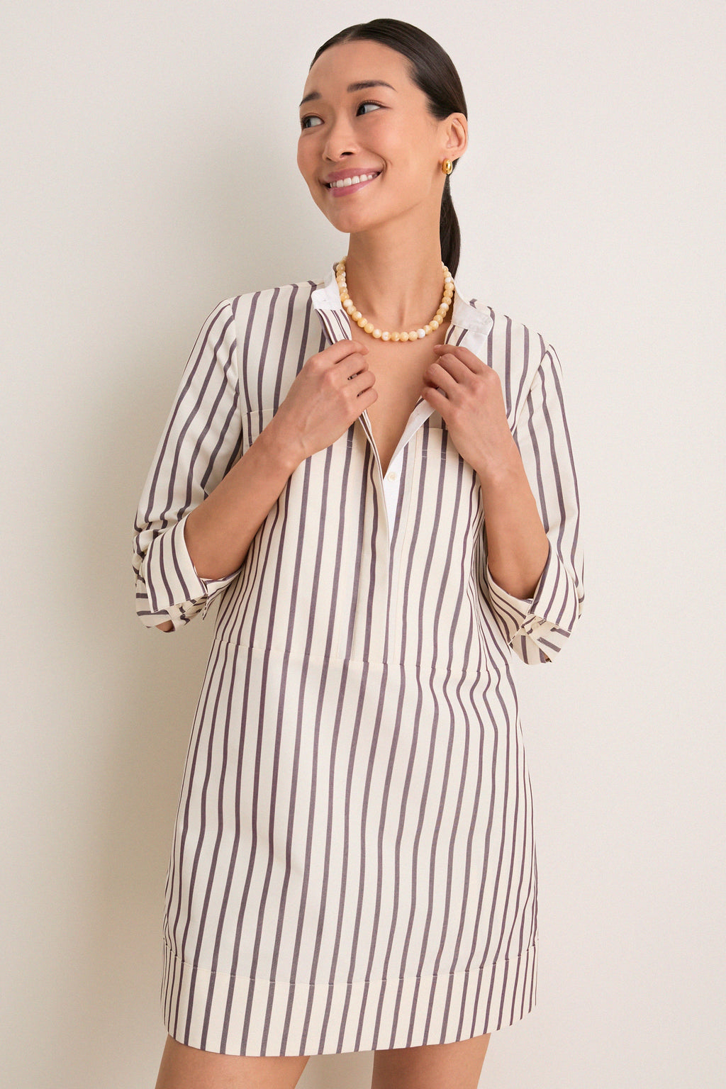 Wine Stripe Rohan Shirt Dress