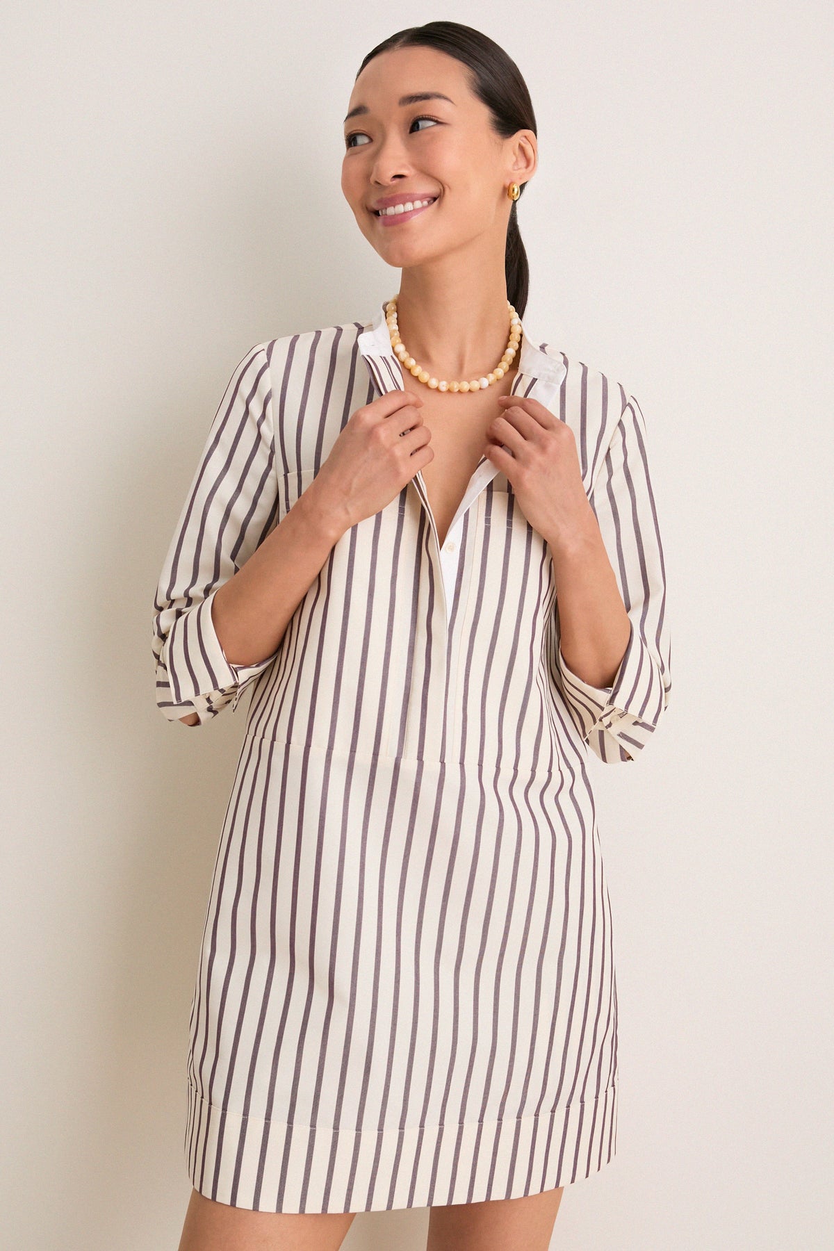 Wine Stripe Rohan Shirt Dress