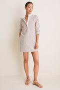 Wine Stripe Rohan Shirt Dress