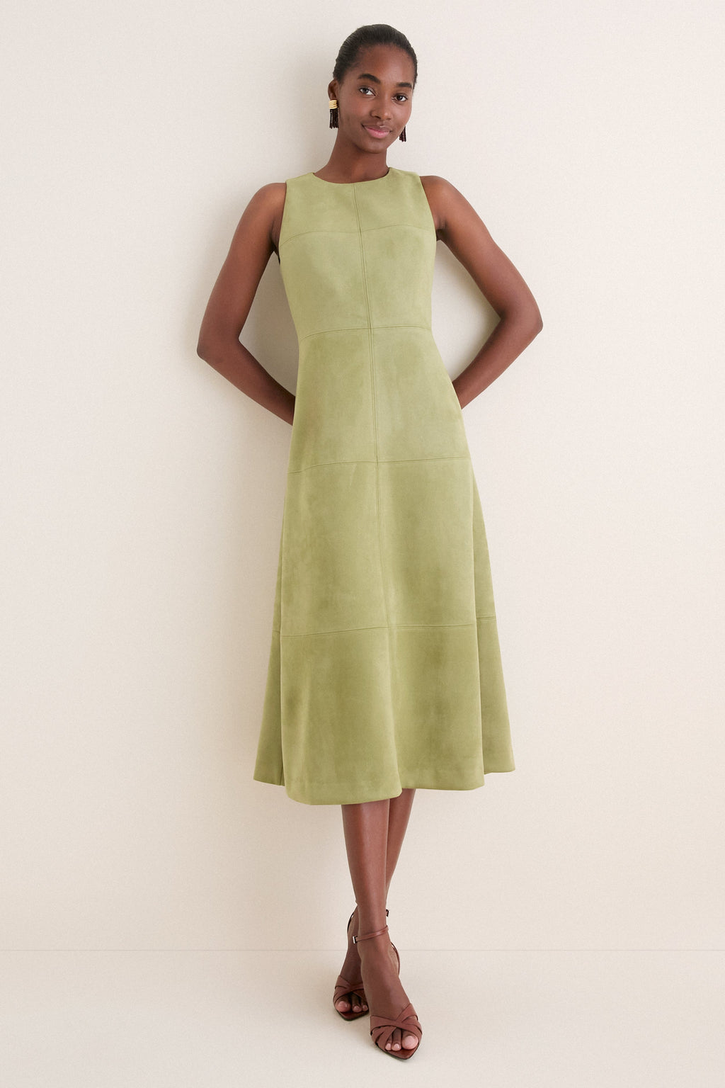 Moss Suede Manon Dress