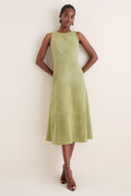 Moss Suede Manon Dress