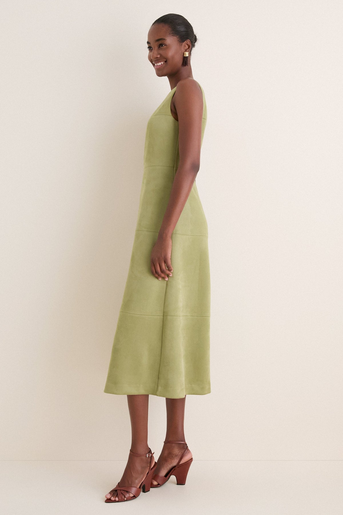Moss Suede Manon Dress
