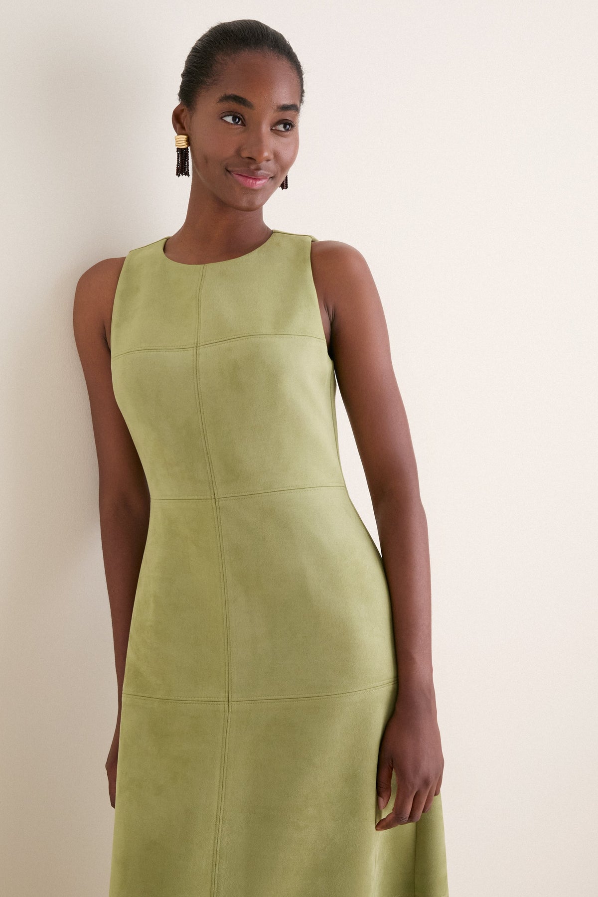 Moss Suede Manon Dress