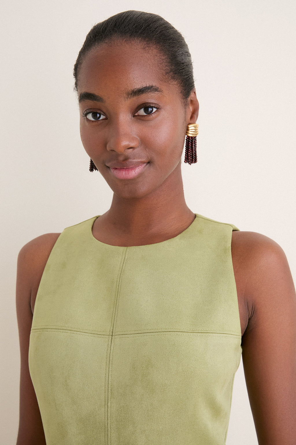 Moss Suede Manon Dress