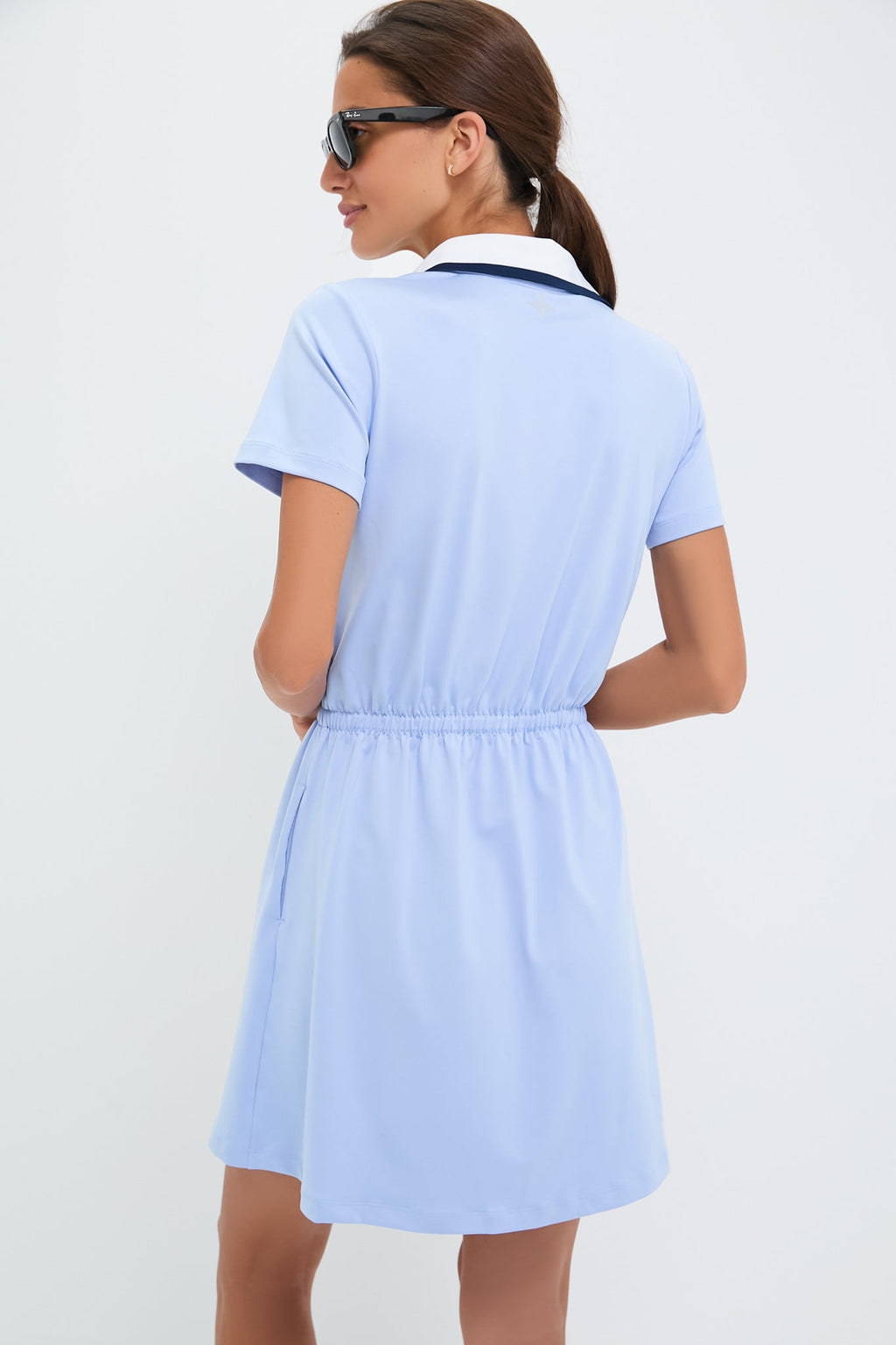 Light Blue Short Sleeve Performance Jersey Alcott Golf Dress